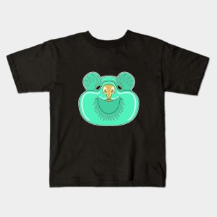 cyan cute quokka face Kids T-Shirt